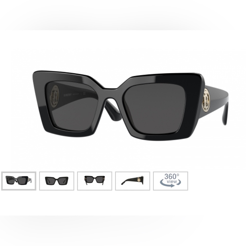 Burberry BE4344 Daisy 300187 Black Dark Gray Square Women Sunglasses